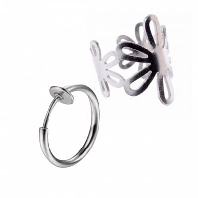 2 Klem oorbellen- zilverkleur- geen gaatje- Charme Bijoux