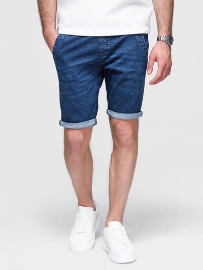 OMBRE Korte Broek - Regular Fit - Katoen - Effen Indigo S