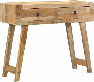 Wandtafel - Haltafel Gangtafel - Decoratie Opbergen - Massief Mangohout - 90x32x75 cm - Bruin