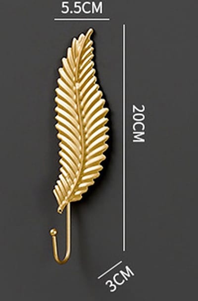 Ophanghaak - Decoratieve ophanghaak 2 - Goudkleurig - Muurhaak - Bladvorm - 7 verschillende Designs