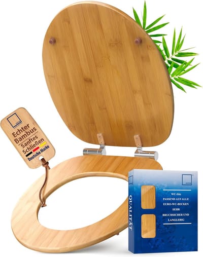 Bamboe Toiletdeksel met Softclose Mechanisme