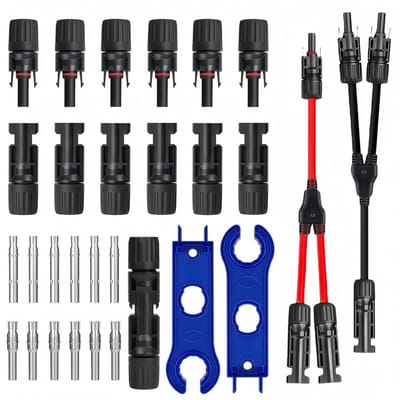 Zonnepaneel Kabel Y-Verdeler - PV Kabel Set - Parallelle Aansluiting - Vlamvertragend PPO Materiaal - 10AWG - Zwart/Rood