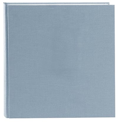 Linnen Fotoalbum met 60 Witte Pagina's - Fotoboek voor 600 Foto's - 30 x 31 cm - Blauw/Grijs