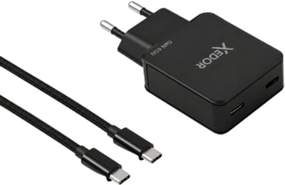 Xedor® Charge - 45W Snellader USB-C - Oplader USB-C met 2 Meter Gevlochten USB-C naar USB-C Kabel - GaN PD 3.0 Adapter USB-C - Geschikt voor Samsung, iPhone 15/16/17, Tablet & Laptop - Zwart