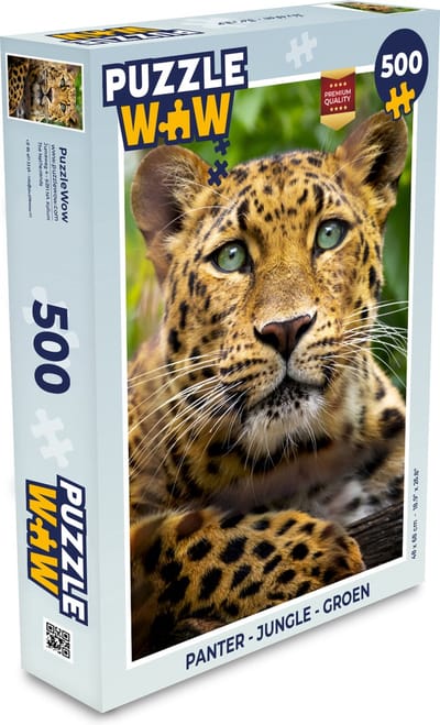 Puzzel Panter - Jungle - Groen - Legpuzzel - Puzzel 500 stukjes