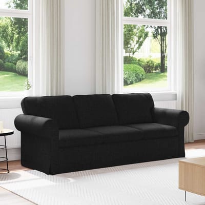 vidaXL - Bank - Zwart - 215 - x - 82 - x - 80 - cm - Stof