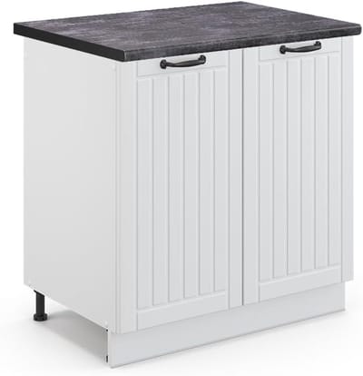 Wastafelkast - Keukenkast Spoelbak - Keukenopslag - Soft-close scharnieren - 80 cm breed - Wit Landhuis