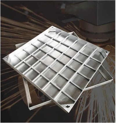 Onzichtbare roestvrijstalen inspectiehoes en frame, duurzaam, voor straatplaten, buitengebruik, eenvoudige installatie (5 cm, 40 x 40 cm)