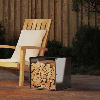Brandhoutrek - Houtopslag - Haardhout Opslaan - Corrosiebestendig - 40 x 40 x 40 cm - Zilverkleurig