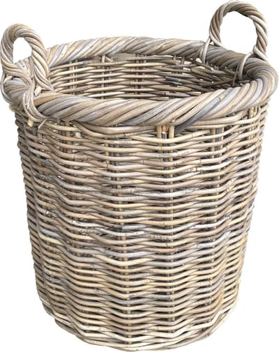 Hoge Ronde Mand Ø41xH40 cm - Rotan Plantenmand - Houtmand