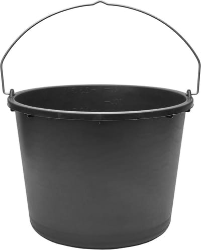Bouwemmer 10 Stuks - Mortexemmer Speciekuip - Bouw Tuin Huishouden - Gerecycled Kunststof - 12 Liter - Grijs
