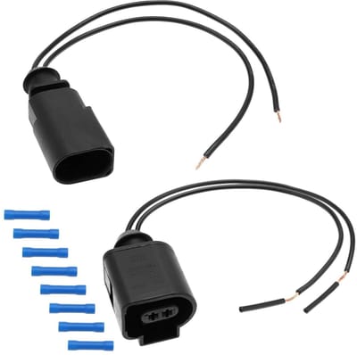2 Stuks 2-pins elektrische stekkerconnector reparatieset voor sensoren, 1 mannelijke en 1 vrouwelijke aansluiting, geschikt voor 0.50mm²-1.50mm² draad