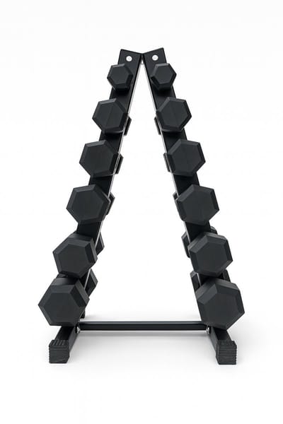 Dumbbelltoren 2.5kg - 15kg inclusief hexagon dumbbells
