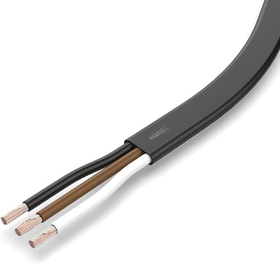 Platte Kabel - Elektrische Kabel Aanhanger - Voertuig Bedrading - Gereduceerde Wanddikte - 50 m 3 x 075 mm² - Zwart