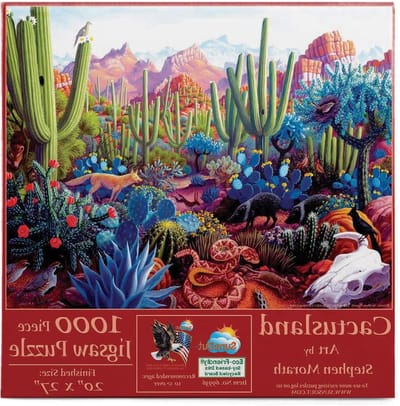 Legpuzzel Cactusland - Puzzel Volwassenen - Ontspannen Tijdverdrijf - Kleurrijk Woestijnlandschap - 1000 Stukjes - Meerkleurig