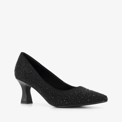 Nova dames pumps met glitters zwart - Maat 37