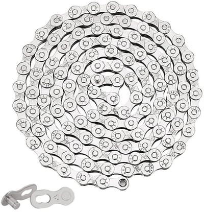 Ketting voor 6/7/8 versnellingen, 1/2 x 3/32 inch, 116 schakels, inclusief connector voor fietsen