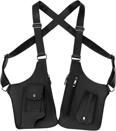 Schoudertas Heren - Okseltas PU - Dagelijks Gebruik - Verstelbare Band - 27 x 31 cm - Zwart