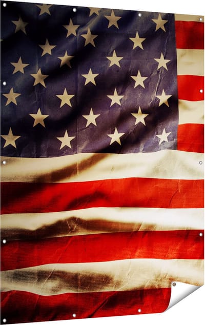 Gards Tuinposter Amerikaanse Vlag - Verenigde Staten - 120x160 cm - Tuindoek - Tuindecoratie - Wanddecoratie buiten - Tuinschilderij