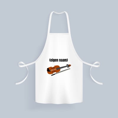 Akyol - viool met eigen naam Keukenschort - Viool - muziek liefhebbers - iemand die houdt van violen - verjaardag - cadeau - kado - geschenk - 82 bij 71 cm