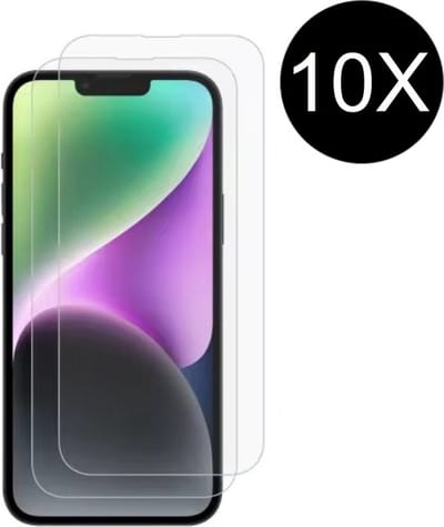 TG Techgrip - 10 Stuks Screenprotector Geschikt voor iPhone 13 - 2.5 D 9H HD Diamond Glas Screen protector Tempered Glass Beschermglas geschikt voor iPhone 13