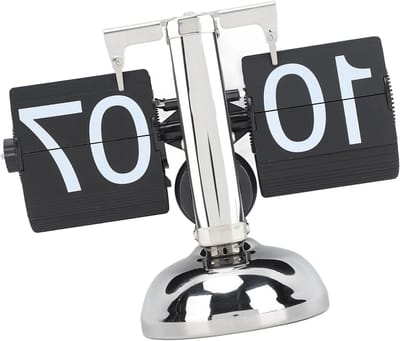 Retro Flip Klok met Grote Cijfers - Mechanische Tafelklok voor Thuis en Kantoor, 24-Uurs Weergave, Stijlvolle Decoratie voor Woonkamer en Slaapkamer