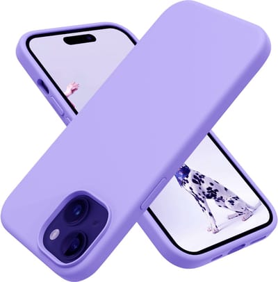 Solid hoesje Soft Touch Liquid Silicone Flexible TPU Cover - Geschikt voor: iPhone 15 - Paars