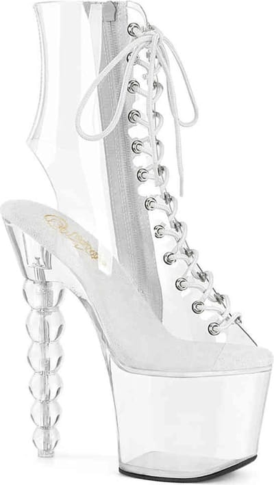 Pleaser - BLISS-1016C Plateau Laarzen, Paaldans schoenen - US 6 - 36 Shoes - Transparant