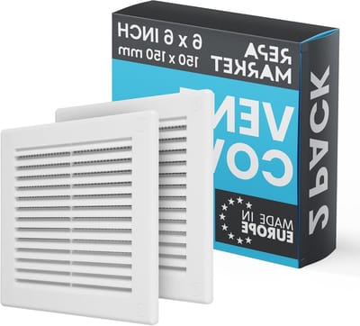 Luchtroosters Muren - Ventilatieroosters Plafond - Luchtstroom Reguleren - Met Nylon Gaas - 150 x 150 mm - Wit