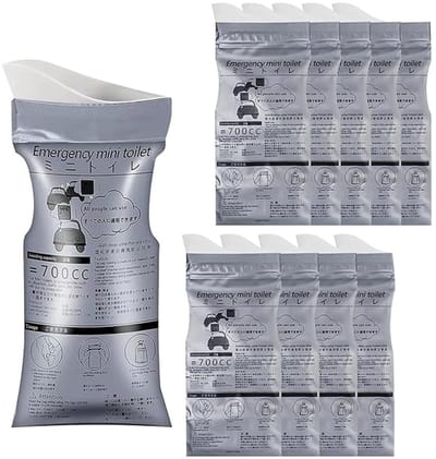 TOVBMUP Nood-urinezakken geschikt voor buitenreizen - 10 stuks - 700 ml - Draagbare toilet-urinezak - Urinezak voor buiten - Urinoir-braakzak - Geschikt voor kamperen, reizen, auto's, files - Geschikt voor jongens, meisjes en kinderen