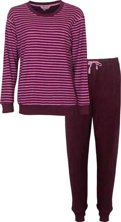Tenderness Dames Pyjama - Badstof - Lange Mouwen - Paars - Maat XXL
