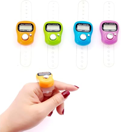 KARZO 4x LCD display digitale vinger telmachine clicker, elektronische steekenteller voor breien, haakrijtel, plastic mini handmatige clicker teller