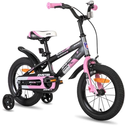 JOYSTAR New Berry Kinderfiets - 14 Inch - Voor Jongens & Meisjes (3-5 Jaar) - Inclusief Zijwieltjes - Roze - Geschikt voor buitenactiviteiten in de lente