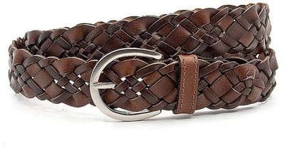 Vlechtriem bruin heren 3 cm breed - Leer - Gevlochten riem - Casual - Maat 95