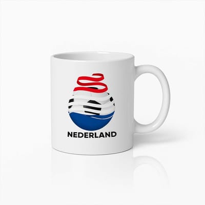 Nederland Voetbal Vlag Mok – Uniek Cadeau voor Nederlandse Voetbalfans met Rood, Wit & Blauw Ontwerp