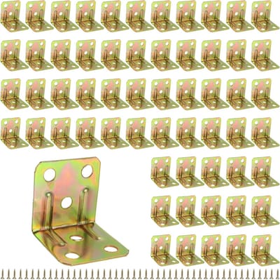 60 Stuks Stevige L-Beugels met 360 Schroeven, 2.8 x 3 x 3 cm Hoekbeugels voor Meubelversterking en Kastmontage