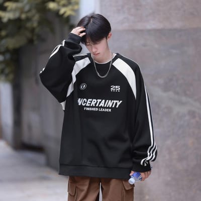 Crewneck trui heren, nieuwe lente en herfst retro niche koppel straat hip hop kleurmatching sport koppel top 5XL