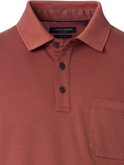 Poloshirt Met Borstzakje 3 Knoops Oranje Casa Moda - M