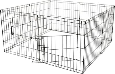 Konijnenren - knaagdierenren - zwart uitvouwbaar omtrek 560cm/92cm hoog