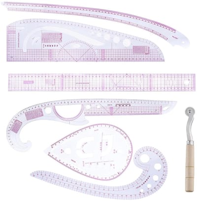 Naailinialen set - Patroonlinialen curves - Kleding ontwerpen - 7-delige set - Diverse maten - Multikleur