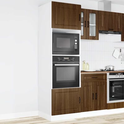 vidaXL - Ovenkasten - 2 - st - Porto - bewerkt - hout - bruin - eikenkleur