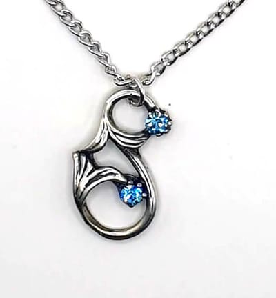 St. Justin- Hanger- Sierlijke krul met blauwe diamanten(MPP918AQ)