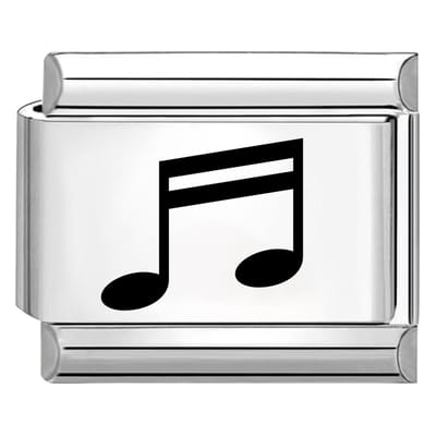 Quiges - Schakel - Bedel - 9mm - charms - Kleurrijk - Laser muzieknoot - Geschikt voor - armband - Schakelarmband - italy bedels armband