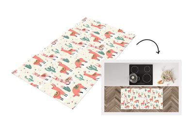 Keukenloper - Loper keuken - Lama - Patronen - Cactus - 120x60 cm - Keukenloper vinyl