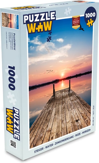 Puzzel Steiger - Water - Zonsondergang - Roze - Horizon - Legpuzzel - Puzzel 1000 stukjes volwassenen