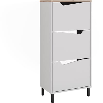 Vicco Marelle Schoenklaprek – 60 x 129.5 cm met 3 compartimenten Wit/Kunstnijverheid