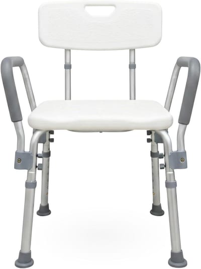 Douchestoel met Antislip - Toiletstoel - Badkamerstoel met Rugleuning & Armsteun - Zitsteun