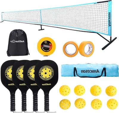 Pickleball Paddel Set - Pickleball Racket Set - Sporten Buiten - Met Draagbare Net - 4 Paddels 8 Ballen