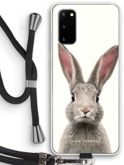 Case Company® - Hoesje met koord geschikt voor Samsung Galaxy S20 hoesje met Koord - Daisy - Telefoonhoesje met Zwart Koord - Bescherming aan alle Kanten en Over de Schermrand