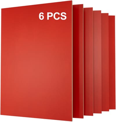 Creatorally 6 stuks A4 Plaat - rood Multiplex Zonder Verf - Multiplex Platen - 3mm -297*210mm - Perfect voor Pyrografie Lasersnijden CNC Fretwerk Rolzaag Freeswerk - Modelbouw Laser Snijden Graveren